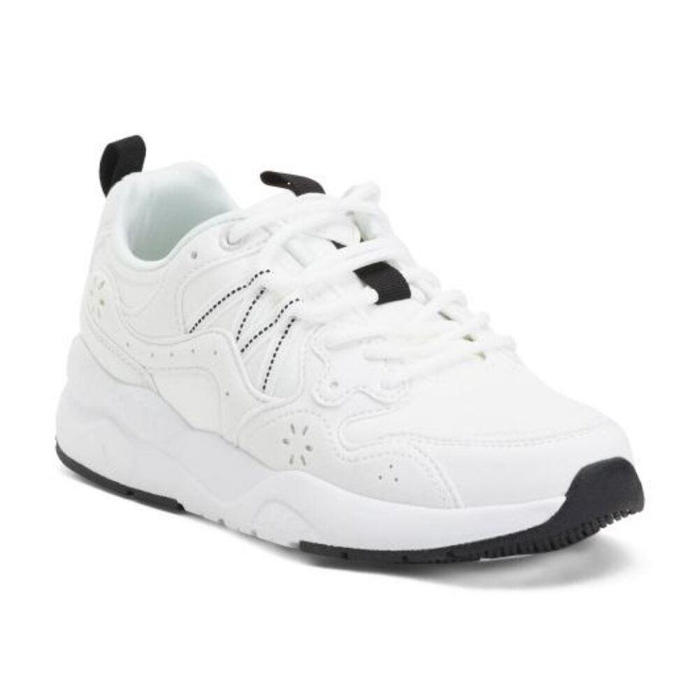 NEW! NICOLE MILLER White/black Flown Color Block Retro Sneakers 8